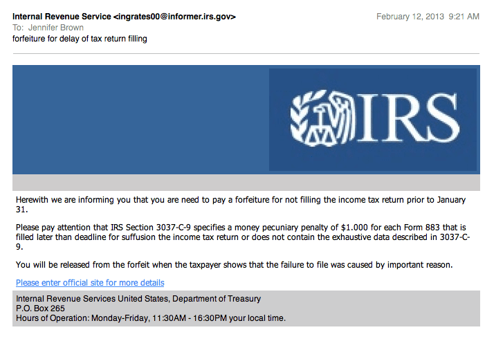 IRS email scam